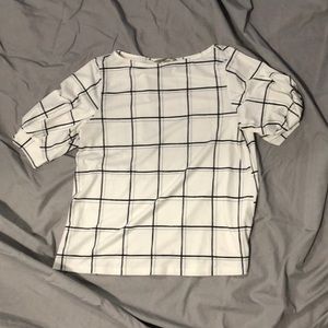 White shirt with black stripes